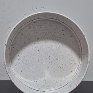 White Speckled Round Tray